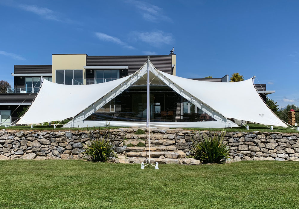 Covered marquees for weather protection